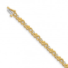 Quality Gold 14k Yellow Gold 2.1mm Diamond Tennis Bracelet - X816