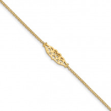 Quality Gold 14k Heart Anklet - ANK33-9