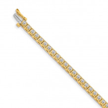 Quality Gold 14k Yellow Gold 2.2mm Diamond Tennis Bracelet - X755