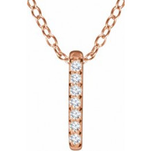 14K Rose .05 CTW Diamond Bar 16-18 Necklace - 65221860003P