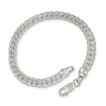 Quality Gold Sterling Silver Polished Fancy Circle Link Bracelet - QG3241-7.5