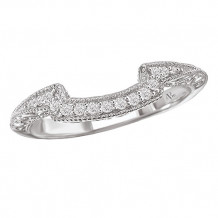 14k White Gold Curved Wedding Band