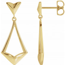 14K Yellow Geometric Dangle Earrings with Backs - 86923601P