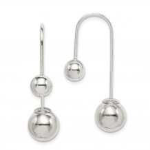 Quality Gold Sterling Silver Polished Front and Back Dangle Earrings - QE14970