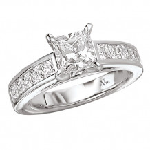 La Vie 14k White Gold Peg Head Semi-Mount Engagement Ring