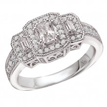 14k White Gold Halo Semi-Mount Diamond Engagement Ring