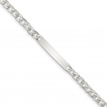 Quality Gold Sterling Silver Baby ID Curb Link Bracelet - QG1145-6