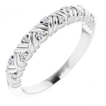 14K White .06 CTW Diamond Woven Anniversary Band - 123612600P