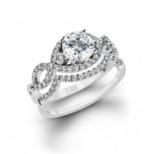 Zeghani 14k White Gold Diamond Engagement Ring