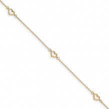 Quality Gold 14k Heart Anklet - ANK300-10