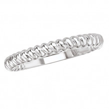 La Vie 14k White Gold Twisted Rope Diamond Wedding Band