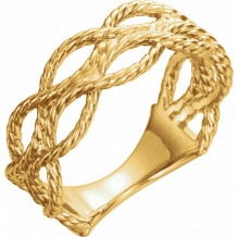 14K Yellow Rope Ring - 51670102P