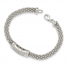 Quality Gold Sterling Silver Fancy CZ Bracelet - QG4960-7.5