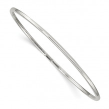 Quality Gold Sterling Silver 2mm Fancy Slip-on Bangle Bracelet - QB121