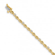 Quality Gold 14k Yellow Gold 2.2mm Diamond Tennis Bracelet - X2106