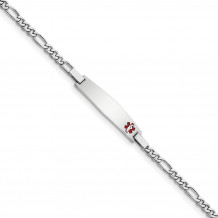 Quality Gold Sterling Silver Rhodium Children's Medical ID Bracelet  Figaro ID Bracelet - XSM53-6
