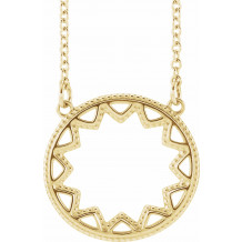 14K Yellow Milgrain Sun 16-18 Necklace - 86764601P