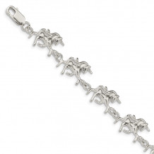 Quality Gold Sterling Silver Unicorns Bracelet - QA14-7