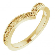 14K Yellow Vintage-Inspired V Ring - 51882102P