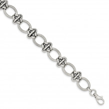 Quality Gold Sterling Silver Polished Textured Bracelet - QH4925-8