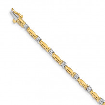 Quality Gold 14k Yellow Gold A Diamond Tennis Bracelet - X654A