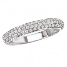 La Vie 14k White Gold Triple Row Diamond Wedding Band