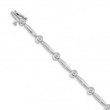 Quality Gold 14k White Gold A Diamond Tennis Bracelet - X646WA