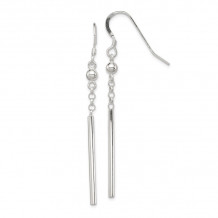 Quality Gold Sterling Silver Fancy Bar Dangle Earrings - QE4136