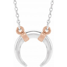 14K White/Rose Crescent 18 Necklace - 86632603P