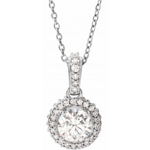 14K White 9/10 CTW Diamond 18 Necklace - 68601103P