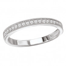 La Vie 14k White Gold Diamond Milgrain Wedding Band