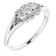 14K White 1/5 CTW Diamond Stackable Ring - 124026604P