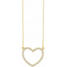 14K Yellow 1/5 CTW Diamond Small Heart 16 Necklace - 66415100009P