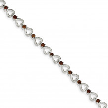 Quality Gold Sterling Silver Garnet Bracelet - QX176GA