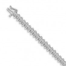 Quality Gold 14k White Gold AAA Diamond Tennis Bracelet - X2005WAAA