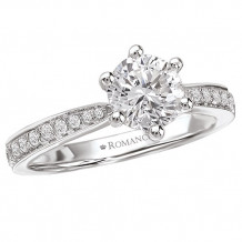 Romance 18k White Gold Semi-Mount Diamond Engagement Ring