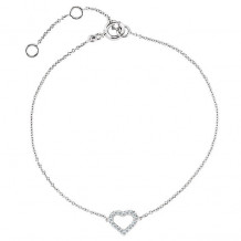 Stuller 14k White Gold Diamond Heart Bracelet