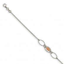 Quality Gold Sterling Silver & Rose-tone Bead Diamond-cut Bracelet - QG4940-7