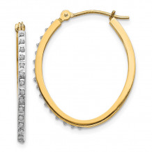 Quality Gold 14k Diamond Fascination Oval Hinged Hoop Earrings - DF124
