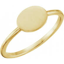 14K Yellow Oval Engravable Ring - 514021001P