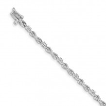 Quality Gold 14k White Gold A Diamond Tennis Bracelet - X2106WA