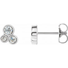 14K White 1/5 CTW Diamond Geometric Cluster Earrings - 86752600P