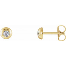 14K Yellow 1/8 CTW Diamond Domed Stud Earrings - 86687601P