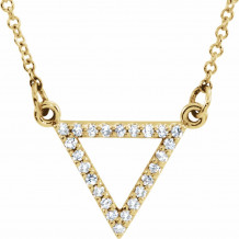 14K Yellow 1/10 CTW Diamond Triangle 16 Necklace - 85864100P