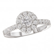 14k White Gold Halo Semi-Mount Diamond Engagement Ring