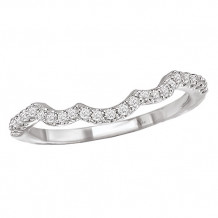 14k White Gold Curved Wedding Band