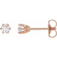 14K Rose 3 mm I2 1/5 CTW Diamond 6-Prong Wire Basket Earrings - 292366034P