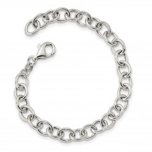 Quality Gold Sterling Silver Cable 6.75mm Bracelet - QG3357-7.5