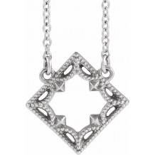 14K White Vintage-Inspired Geometric 18 Necklace - 86922605P