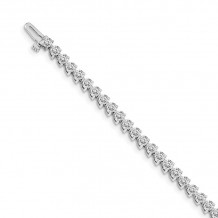 Quality Gold 14k White Gold A Diamond Tennis Bracelet - X2840WA